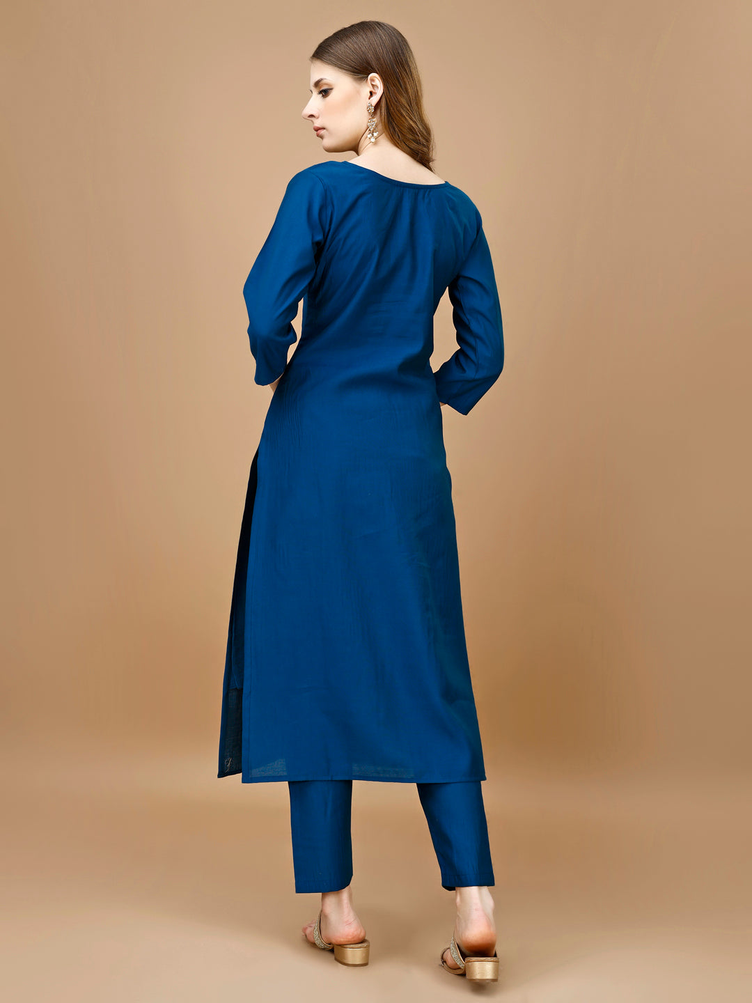Hand Embroidered Kurta With Pant & Banarasi Dupatta Premium, Multicolor - Hiral Fashion - Dista