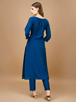 Thumbnail for Hand Embroidered Kurta With Pant & Banarasi Dupatta Premium, Multicolor - Hiral Fashion - Dista