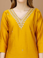 Thumbnail for Hand Embroidered Kurta With Pant & Banarasi Dupatta Premium, Multicolor - Hiral Fashion - Distacart