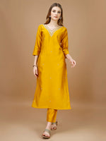 Thumbnail for Hand Embroidered Kurta With Pant & Banarasi Dupatta Premium, Multicolor - Hiral Fashion - Distacart