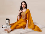 Thumbnail for Hand Embroidered Kurta With Pant And Dupatta Set, Multicolor - Hiral Fashion - Distacart