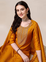 Thumbnail for Hand Embroidered Kurta With Pant And Dupatta Set, Multicolor - Hiral Fashion - Distacart