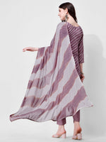 Thumbnail for Leheriya Printed & Embroidered Kurta With Pant & Dupatta Set, Multicolor - Hiral Fashion - Dista