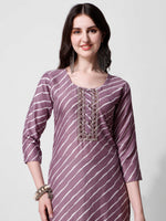 Thumbnail for Leheriya Printed & Embroidered Kurta With Pant & Dupatta Set, Multicolor - Hiral Fashion - Dista
