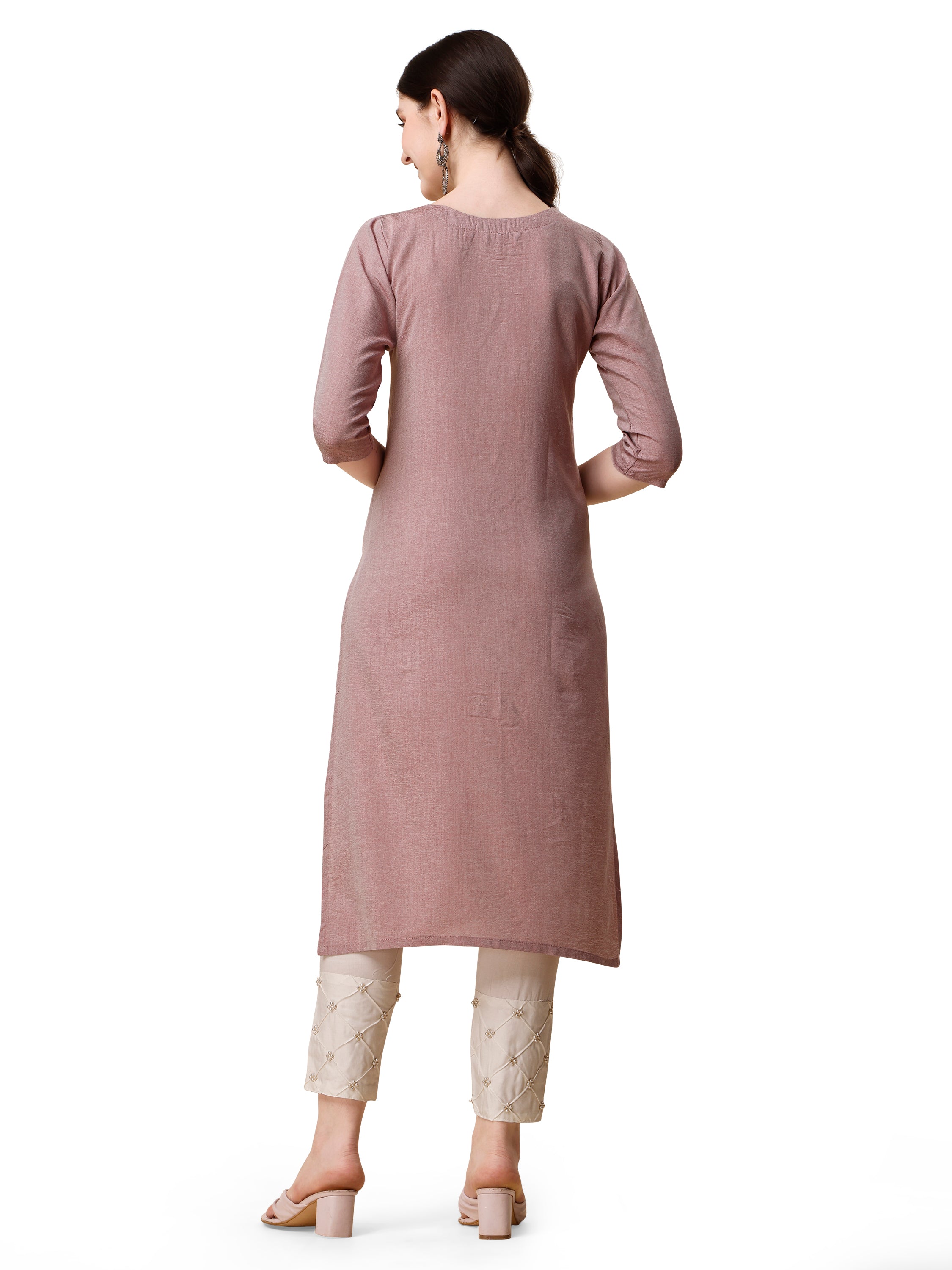 Embroidered Kurta With Moti Embellished Pant And Dupatta Set, Multicolor - Hiral Fashion - Dista