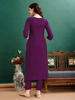 Thumbnail for Hand Embroidered Kurta With Pant & Organza Printed Dupatta Premium, Multicolor - Hiral Fashion - Dista