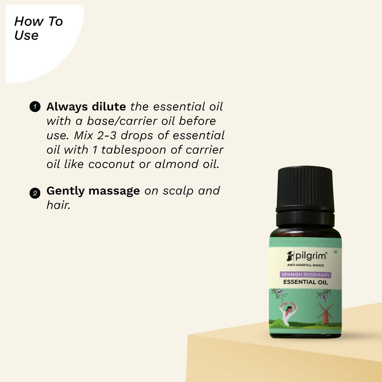 Pilgrim Spanish Rosemary Essential Oil For Hair Growth, Hair Fall Control & Hair Strengthening - Distacart