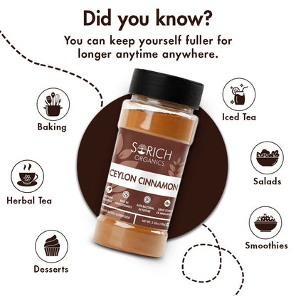Sorich Organics Ceylon Cinamon Sticks Powder (Dalchini Powder) - Distacart