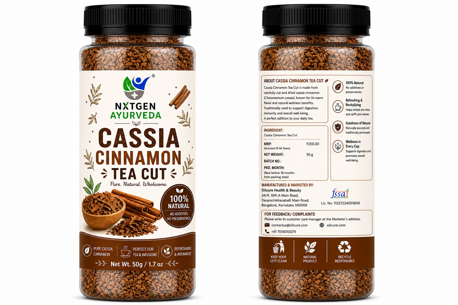 Nxtgen Ayurveda Cassia Cinnamon Tea Cut - Dista