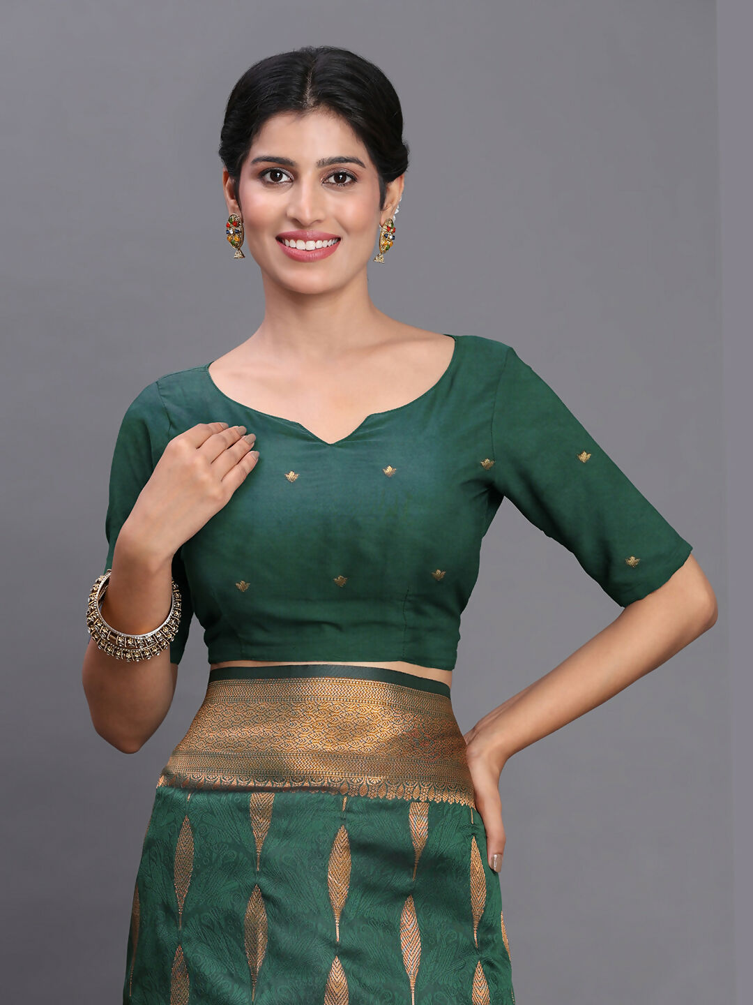 Astita Silk Dark Green Saree