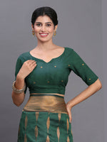 Thumbnail for Astita Silk Dark Green Saree