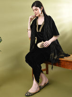 Thumbnail for Sangria Embellished A-Line Kurta & Dhoti Pant With Dupatta