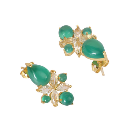 Nuyug 18k Gold Plated Floral Diamond Glow Earrings - Distacart