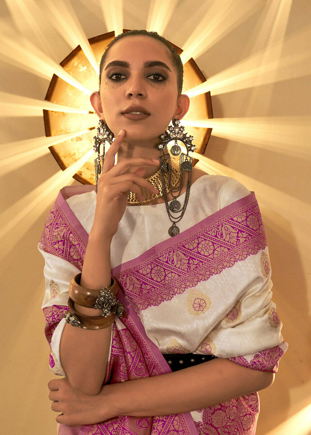 Trendy Weaving Silk Orchid Pink Designer Saree - Emponline - Distacart