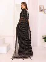 Thumbnail for Vedant Vastram Georgette Embroidered & Sequin work Bollywood Fancy Saree - Black - Dista