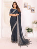 Vedant Vastram Georgette Embroidered & Sequin work Bollywood Fancy Saree - Navy Blue - Dista