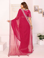 Thumbnail for Vedant Vastram Georgette Embroidered & Sequin work Bollywood Fancy Saree - Pink - Dista