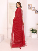 Thumbnail for Vedant Vastram Georgette Embroidered & Sequin work Bollywood Fancy Saree - Red - Dista