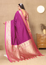 Thumbnail for Lorenvalley Fashion Magenta Soft Silk weaving Design Rich Zari Weaving Saree - Distacart