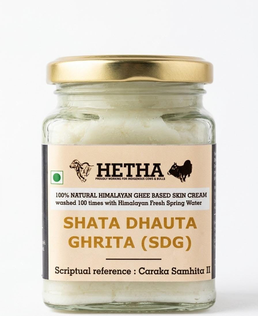 Hetha Shata Dhauta Ghrita Skin Cream - 100 times washed, Himalayan Ghee based Natural Skin Cream - Distacart