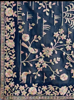 Thumbnail for Vamika Embroidery Rama Green Georgette Bollywood Saree - Distacart