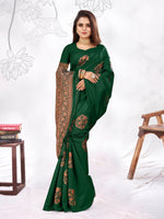 Thumbnail for Vedant Vastram Litchi Silk Designer Banarasi Saree - Green - Distacart