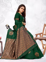 Thumbnail for Vedant Vastram Litchi Silk Designer Banarasi Saree - Green - Distacart