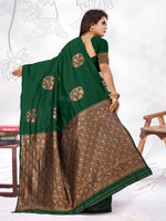 Thumbnail for Vedant Vastram Litchi Silk Designer Banarasi Saree - Green - Distacart
