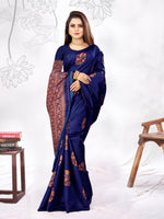 Thumbnail for Vedant Vastram Litchi Silk Designer Banarasi Saree - blue - Distacart