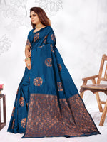 Thumbnail for Vedant Vastram Litchi Silk Designer Banarasi Saree - Rama - Distacart