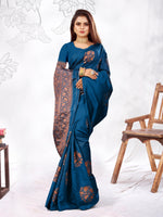 Thumbnail for Vedant Vastram Litchi Silk Designer Banarasi Saree - Rama - Distacart