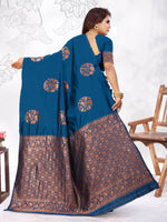 Thumbnail for Vedant Vastram Litchi Silk Designer Banarasi Saree - Rama - Distacart