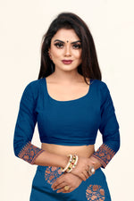 Thumbnail for Vedant Vastram Litchi Silk Designer Banarasi Saree - Rama - Distacart
