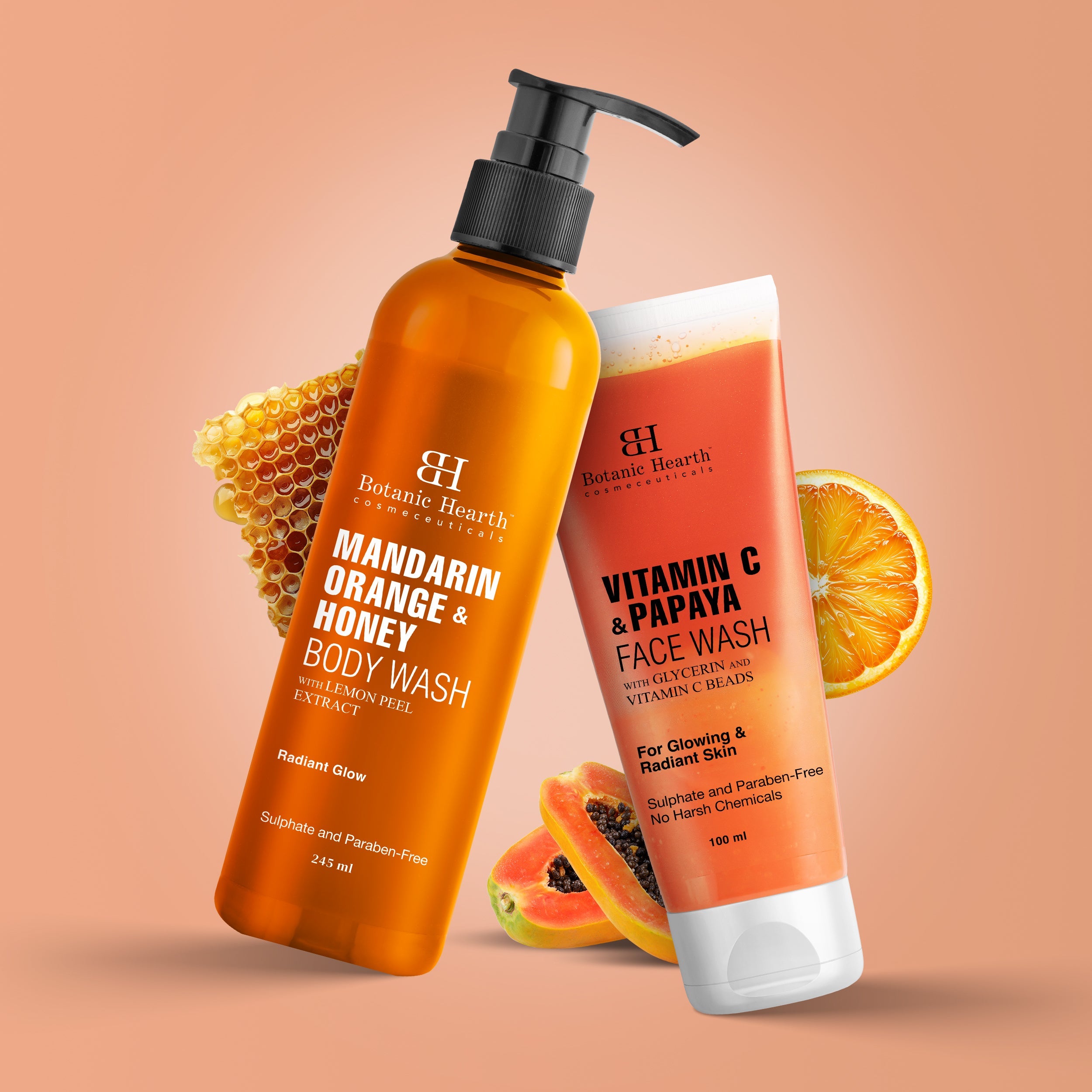 Orange Body Wash & Papaya Facewash(Pack of 2) - Distacart