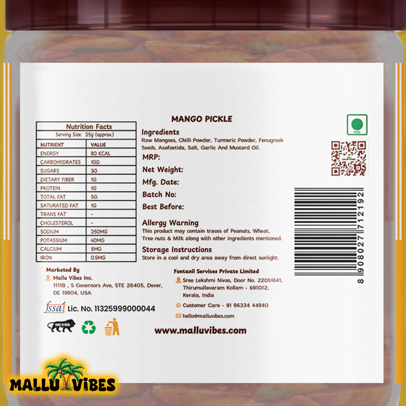 Mallu Vibes Home Made Mango Pickle