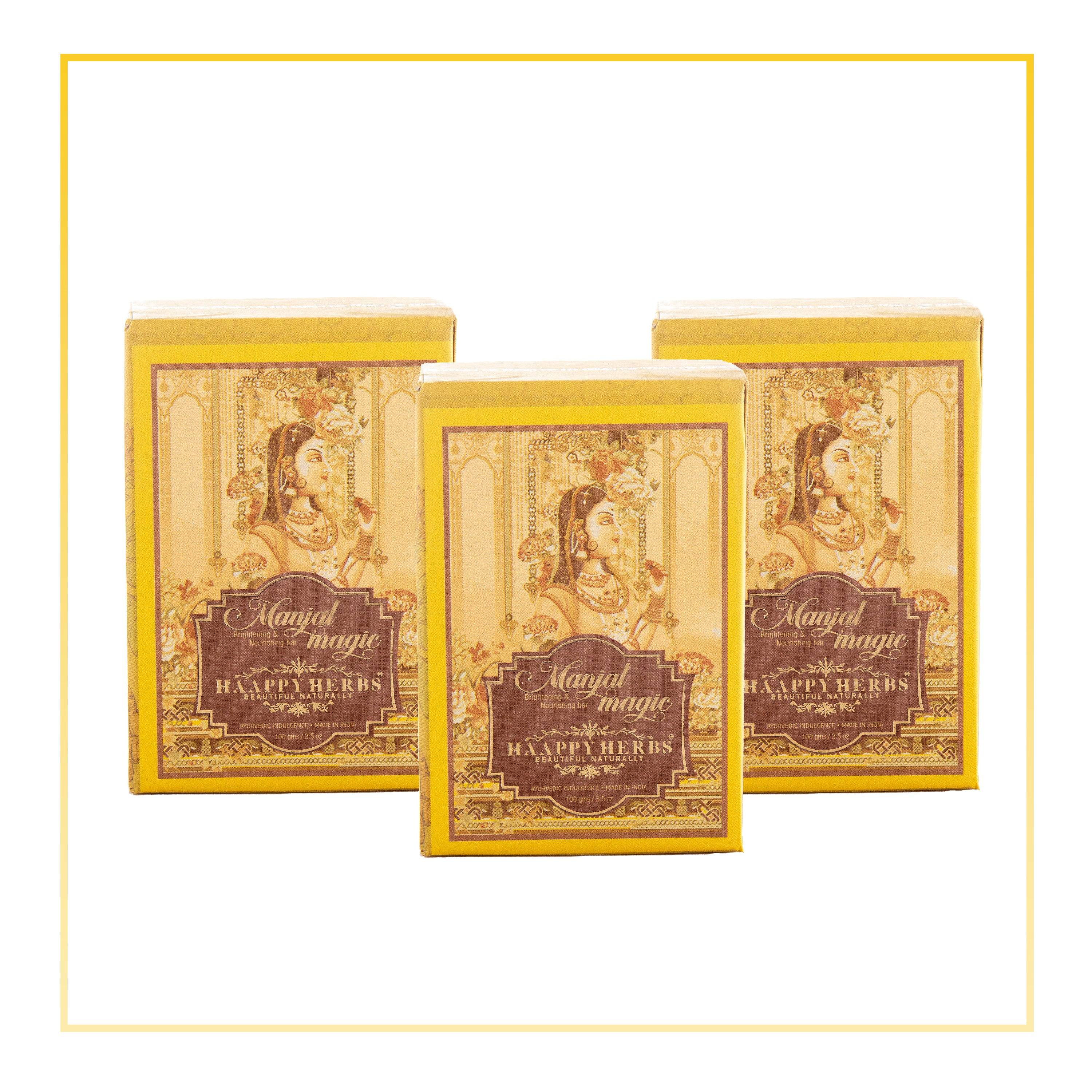 Haappyherbs Manjal Magic Luxury Soap Bar - Family Pack - Distacart