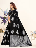 Thumbnail for Vedant Vastram Litchi Silk Designer Banarasi Saree - Black - Distacart