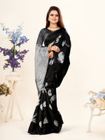 Thumbnail for Vedant Vastram Litchi Silk Designer Banarasi Saree - Black - Distacart