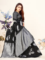 Thumbnail for Vedant Vastram Litchi Silk Designer Banarasi Saree - Black - Distacart