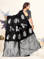 Thumbnail for Vedant Vastram Litchi Silk Designer Banarasi Saree - Black - Distacart