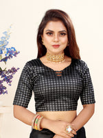 Thumbnail for Vedant Vastram Litchi Silk Designer Banarasi Saree - Black - Distacart