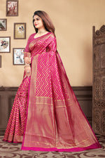 Thumbnail for Vedant Vastram Litchi Silk Designer Banarasi Saree - Magenta - Distacart