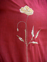 Thumbnail for Yufta Maroon Floral Embroidered A-Line Midi Dress - Distacart