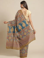 Thumbnail for Yufta Maroon and Beige Printed Saree