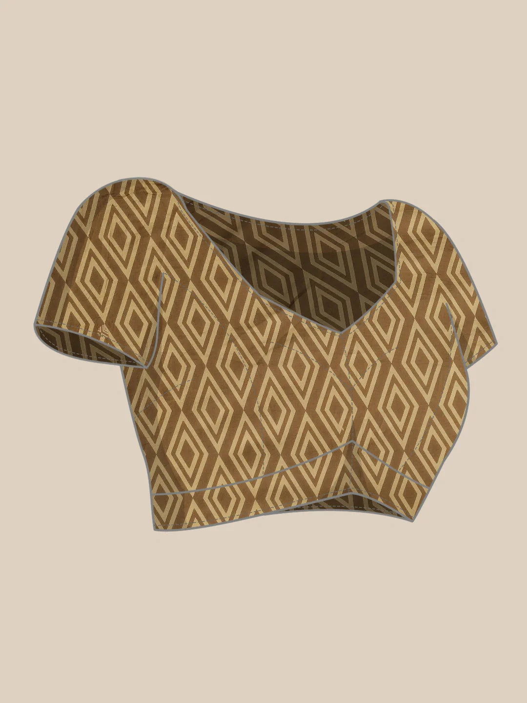 Yufta Maroon and Beige Printed Saree