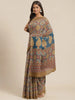 Yufta Maroon and Beige Printed Saree - Distacart