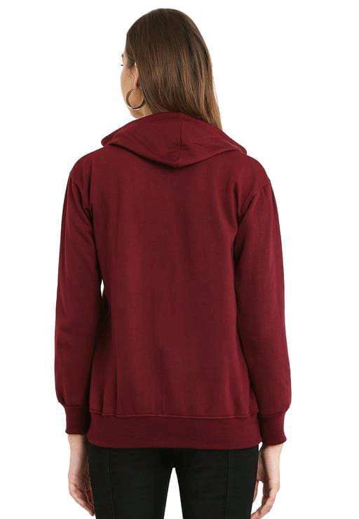 PAVONINE Maroon Color Casual Winter Wear Hoodie Sweatshirt For Girls - Distacart