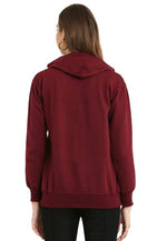 Thumbnail for PAVONINE Maroon Color Casual Winter Wear Hoodie Sweatshirt For Girls - Distacart