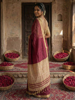 Thumbnail for Anaita Maroon Cotton Printed Saree With Blouse - Distacart