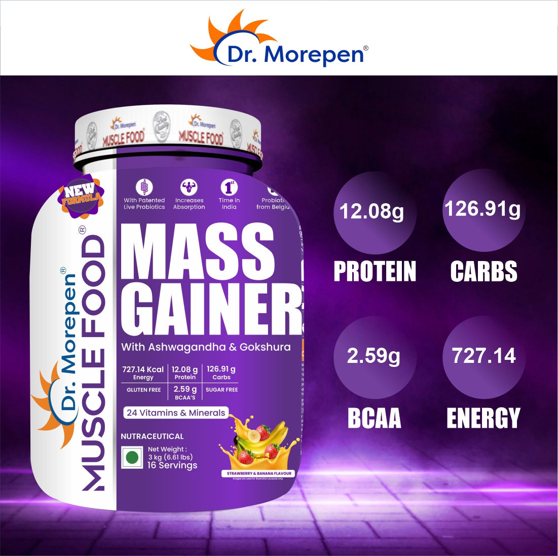 Dr Morpen Mass Gainer Banana Strawberry